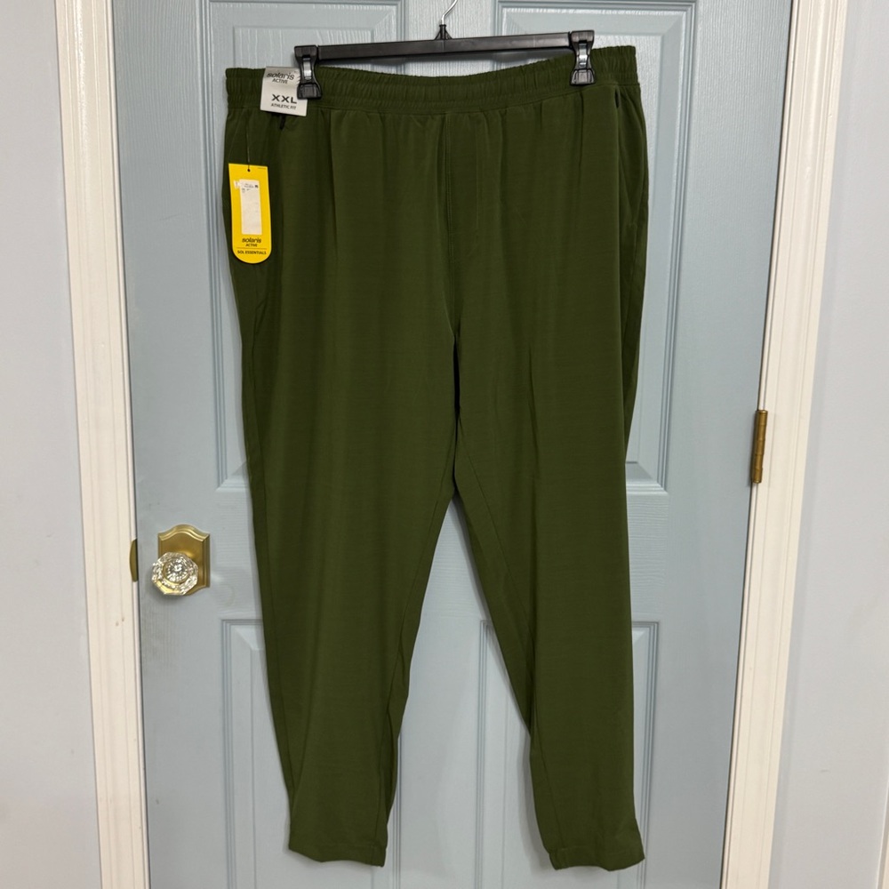 Solaris Active Men’s Green Core Pant Athletic‎ Fit XXL NWT Quick Dry Joggers